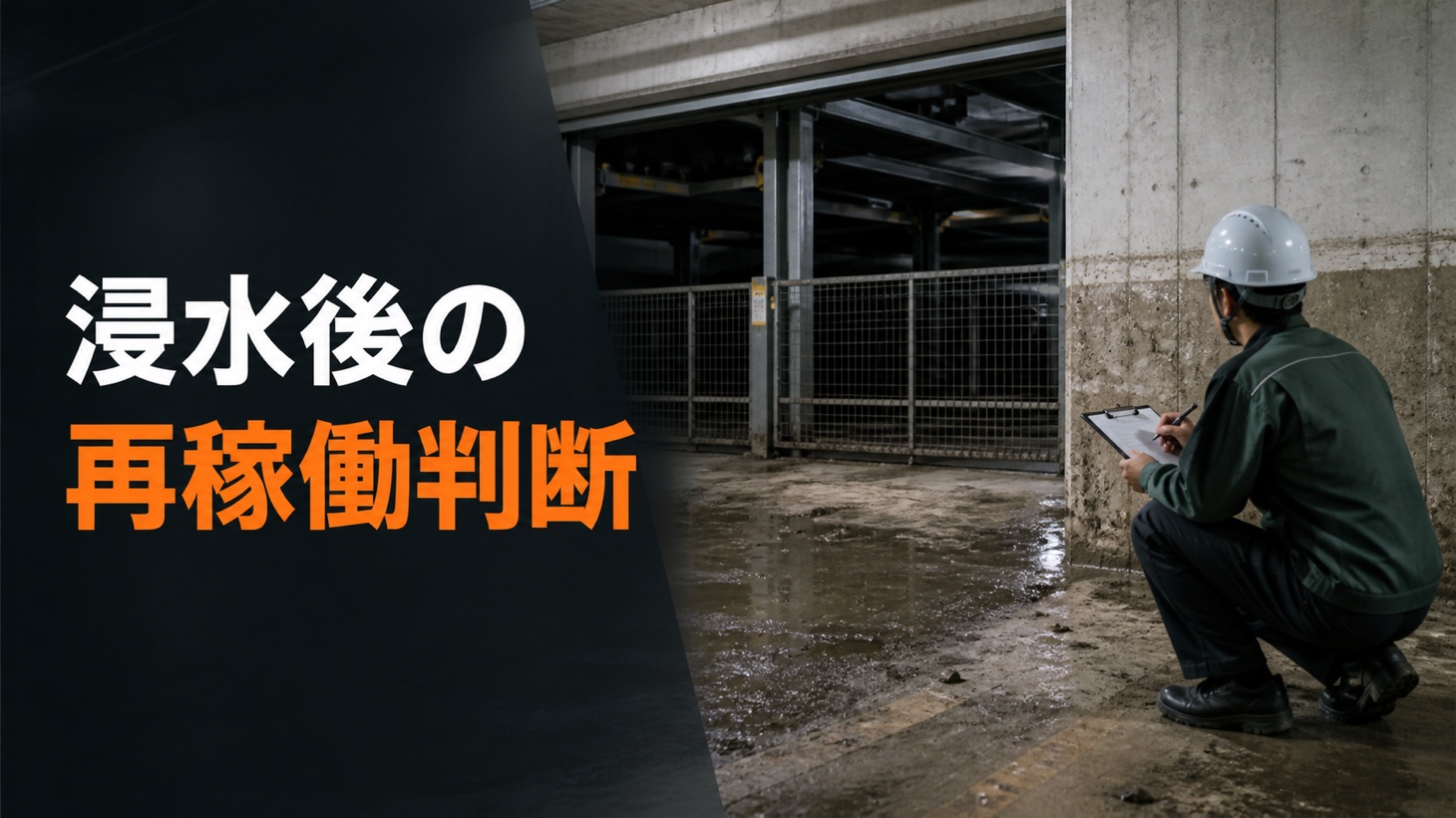 浸水後、機械式駐車場はいつ動かせる？